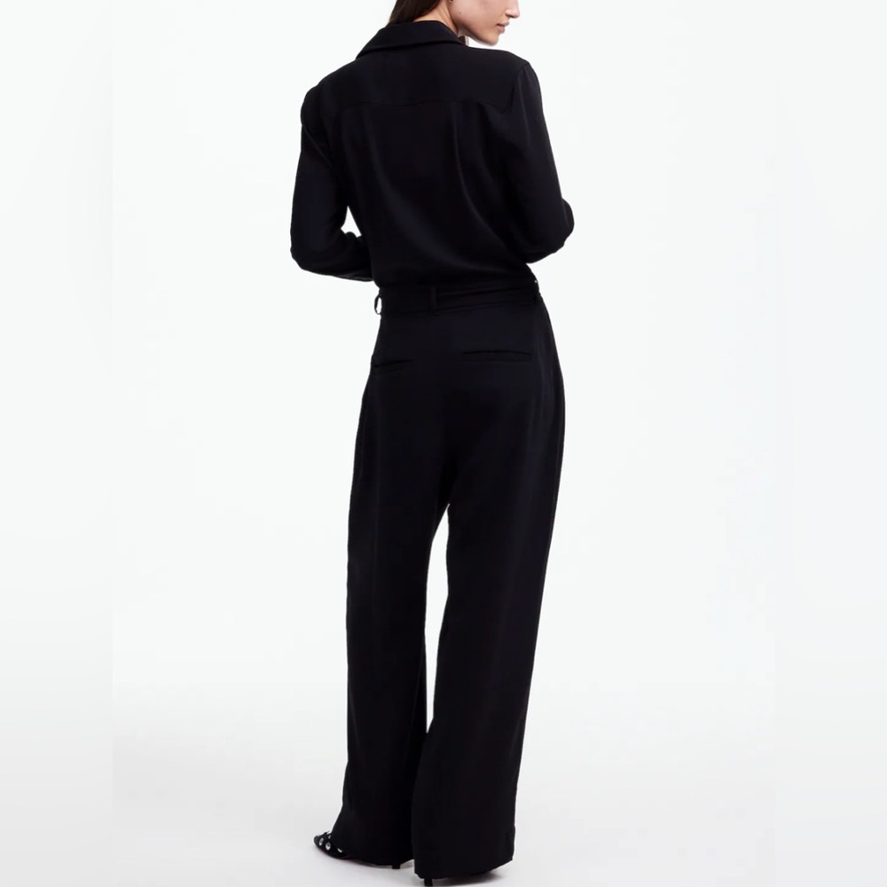 MADEWELL relaxed fit, jumpsuit, straight leg, utility with elegance tie waist